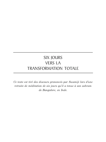 Six Days To Total Transformation - French